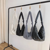 Large Capacity Pleated Shoulder Bag Soft PU Leather Crossbody Tote Cloud Bag