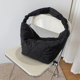 Large Capacity Pleated Shoulder Bag Soft PU Leather Crossbody Tote Cloud Bag