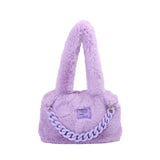 Large Capacity Plush Shoulder Bags Women Handbags Western Style