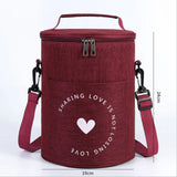 Large-Capacity Portable Lunch Bag Insulation Bag Round Barrel Aluminum Foil