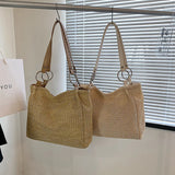 Large Capacity Straw-Weaved Women Tote Bag