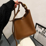 Large Capacity PU Leather Shoulder Bucket Bags for Women