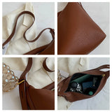 Large Capacity Leather Shoulder Tote Bag for Women