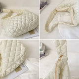 Quilted Tote Bag Lightweight Winter Warm Down Cotton Padded Shoulder
