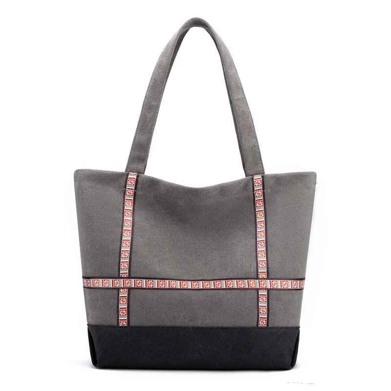 Large Capacity Retro Canvas Bag Student Working Suitable Shoulder Bags