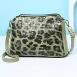 Stone Pattern PU Leather Messenger Bag Retro Shoulder Briefcase