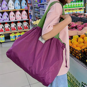 Foldable Reusable Grocery Bag Travel Shoulder Tote Bag