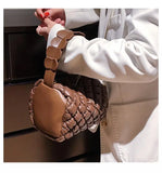 Large Capacity Rhombic Lattice Handbag for Women Square Shoulder Crossbody Bag