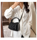 Large Capacity Rhombic Lattice Handbag for Women Square Shoulder Crossbody Bag