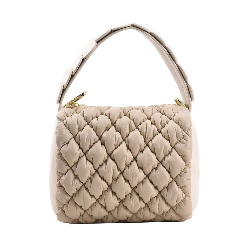 Large Capacity Rhombic Lattice Handbag for Women Square Shoulder Crossbody Bag