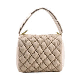 Large Capacity Rhombic Lattice Handbag for Women Square Shoulder Crossbody Bag
