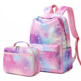 Large-Capacity School Backpack With Lunch Box for Girls Kids Travel Bag