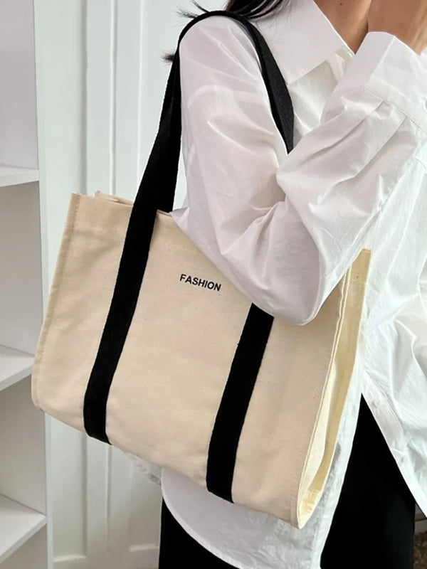 Large Capacity Shopper Canvas Tote Bags for Women Handbags