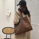 Large Capacity Women's Shopper Bag with Chain, Waterproof Travel Handbags
