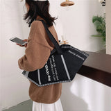 Large Capacity Shoulder Bag Creative Canvas Bag
