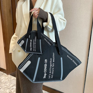 Large Capacity Shoulder Bag Creative Canvas Bag