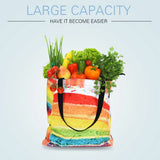 Large Capacity Unicorn Print Canvas Shopping Bag for Women
