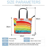 Large Capacity Unicorn Print Canvas Shopping Bag for Women