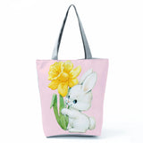 Large Capacity Cartoon Animal Print Tote Bag Shoulder Handbag for Girls