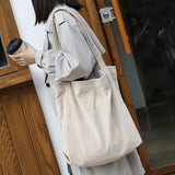 Large Canvas Handbag Shoulder Bag Corduroy Handbag Eco Tote