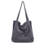Large Canvas Handbag Shoulder Bag Corduroy Handbag Eco Tote