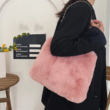 Large Capacity Plush Bag Women's Handbags Shoulder Bags