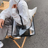 Large Capacity PVC Shoulder Bag Transparent Jelly Tote Summer Leisure