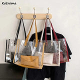 Large Capacity PVC Shoulder Bag Transparent Jelly Tote Summer Leisure