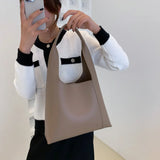 Large Capacity Bucket Bag Women PU Leather Shoulder Handbag Tote Travel Bag