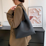 Large Capacity Bucket Bag Women PU Leather Shoulder Handbag Tote Travel Bag