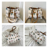 Canvas Printed Crossbody Bags Women Handbag Purses Large Capacity Shoulder Bag