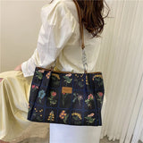 Canvas Printed Crossbody Bags Women Handbag Purses Large Capacity Shoulder Bag