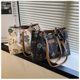 Canvas Printed Crossbody Bags Women Handbag Purses Large Capacity Shoulder Bag