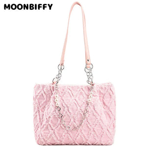 Women's Large Denim Shoulder Bag