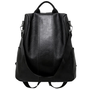 Large Capacity School Backpack for Teenage Girl PU Leather Travel