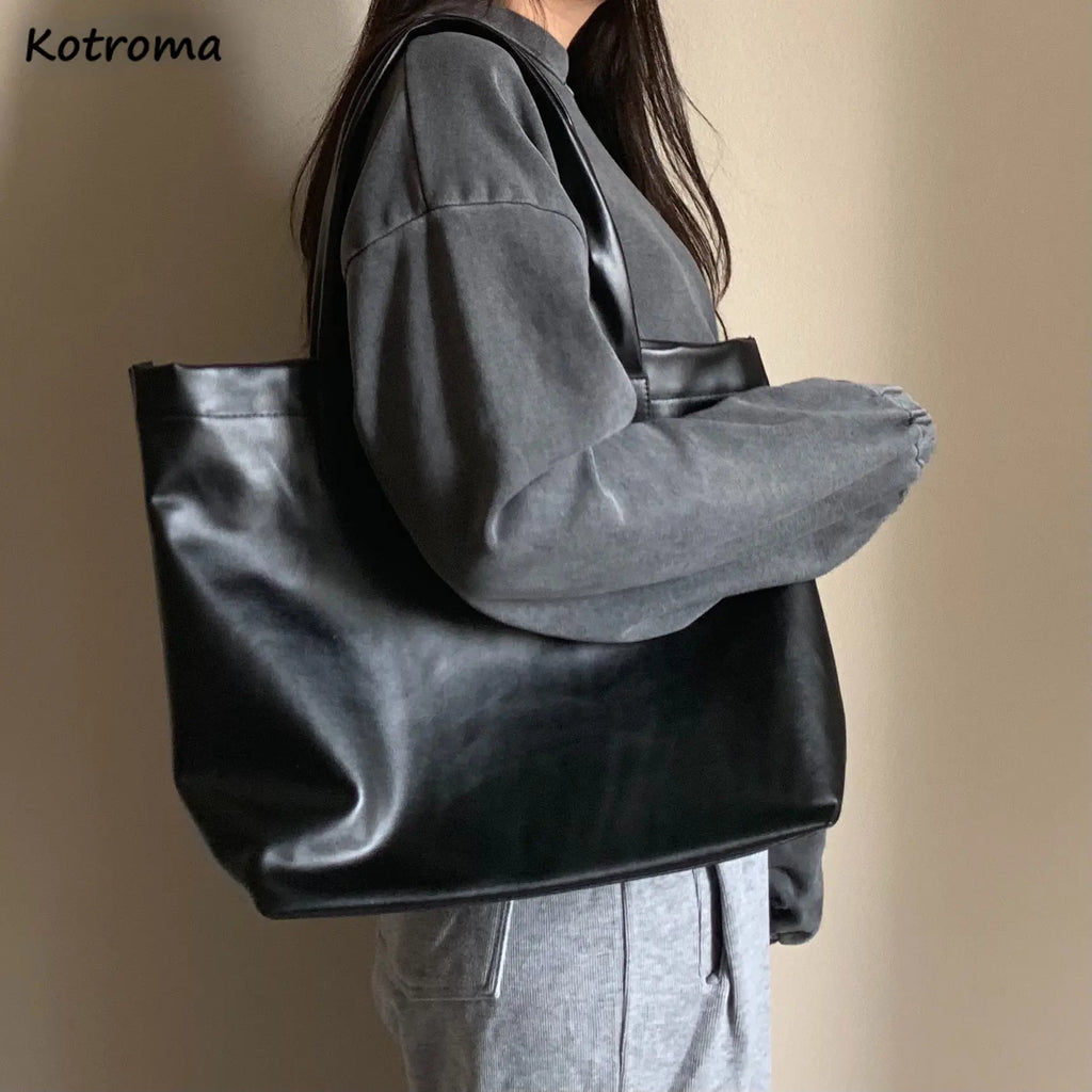 Large Capacity Shoulder Bags Women Shopping Tote Bag Travel Vintage Ladies Ins H