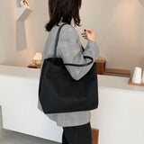 Large Capacity Canvas Shoulder Bag for Women All-match Travel Tote