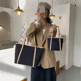 Large Capacity Shoulder Bags Women All Match Canvas Casual Totes Preppy Streetwe