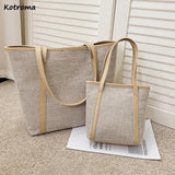Large Capacity Shoulder Bags Women All Match Canvas Casual Totes Preppy Streetwe