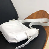 Large Capacity Shoulder Bags Women PU Leather Soft Solid Side-pockets Harajuku S