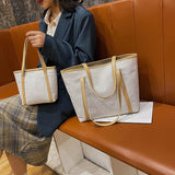 Large Capacity Shoulder Bags Women Patchwork Zipper Ladies Business Portable