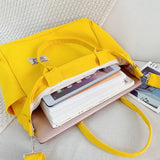 Large Capacity Shoulder Bags Women School Daily Multi-pockets Canvas Bag