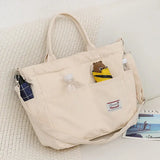 Large Capacity Shoulder Bags Women School Daily Multi-pockets Canvas Bag