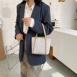 Large Capacity Retro Patchwork Canvas Shoulder Bag Zipper