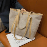 Large Capacity Retro Patchwork Canvas Shoulder Bag Zipper