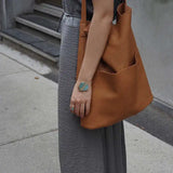 Large Capacity Shoulder Bags Women Side Pockets PU Leather Travel Handbags
