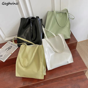 Large Capacity Shoulder Bags Women Soft PU Leather Totes Travel Handbags
