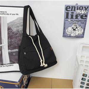 Canvas Casual Shoulder Bag Large Capacity Female Handbag Totes