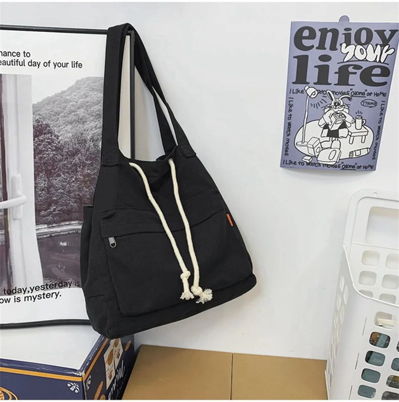 Canvas Casual Shoulder Bag Large Capacity Female Handbag Totes