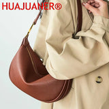 Large Capacity Shoulder Crossbody Bag for Women Solid Retro Commuter Bag